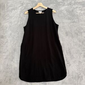 Pure Jill J Jill Tank Dress Womens LP Black Pima Cotton Blend Midi Pockets